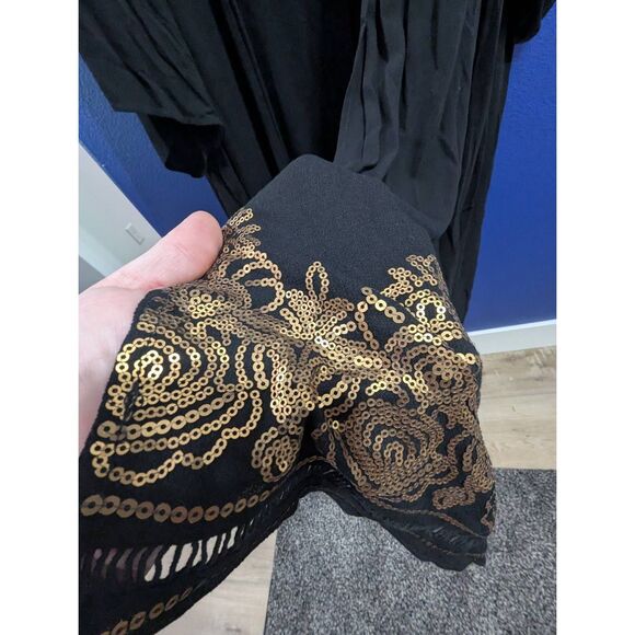 Sz 3/4 Torrid Floor Length Sequin Duster Kimono - GORGEOUS! - Picture 3 of 7